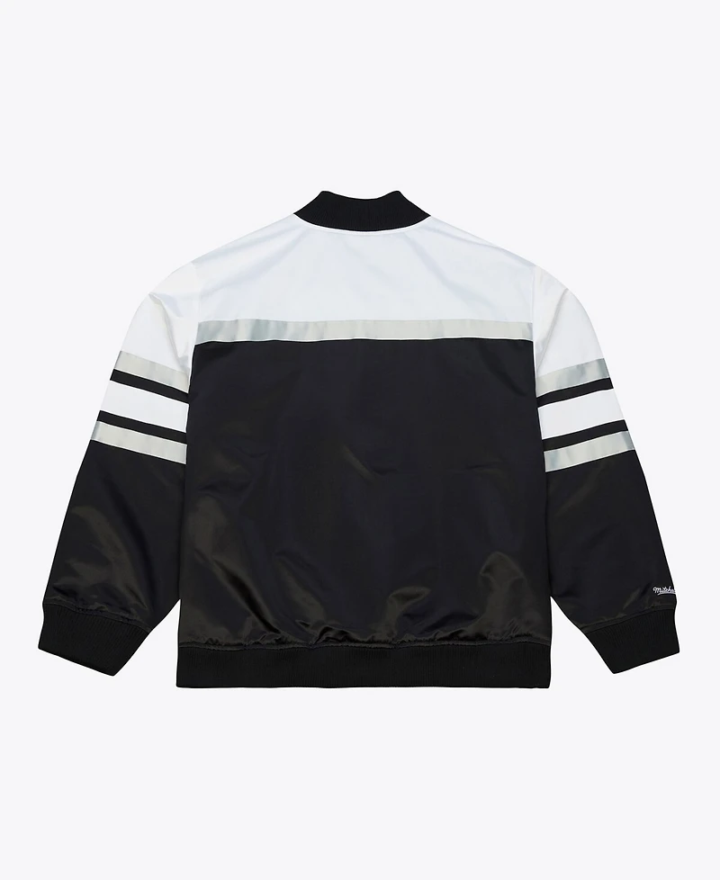 Mitchell & Ness Men's Black Las Vegas Raiders Head Coach Lightweight Full-Snap Satin Jacket
