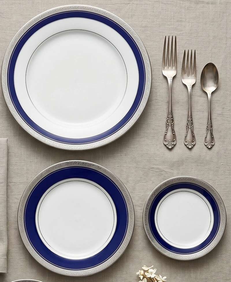 Noritake Crestwood Cobalt Platinum 5-Piece Place Setting, Service for 1