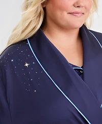 Disney | Macy's Plus Sorcerer's Apprentice Mickey Long-Sleeve Satin Wrap Robe, Exclusive