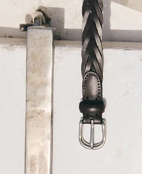 Mango Men's Braided Leather Belt