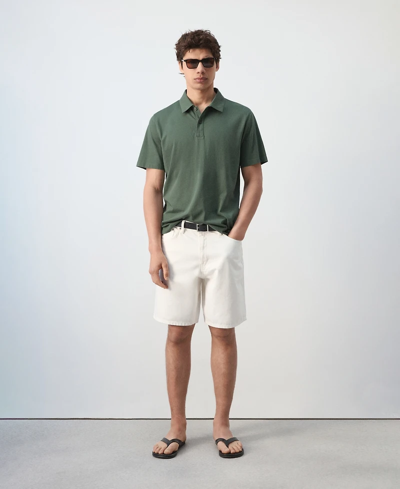 Mango Men's Cotton Pique Polo Shirt