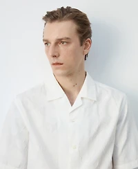 Mango Men's Regular-Fit Cotton Bowling Collar Shirt