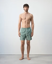 Mango Men's Drawstring Printed Swim Trunks