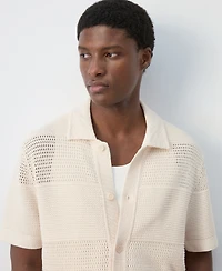 Mango Men's Openwork Knitted Shirt