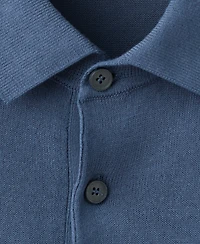 Mango Men's Cotton Fine-Knit Polo Shirt