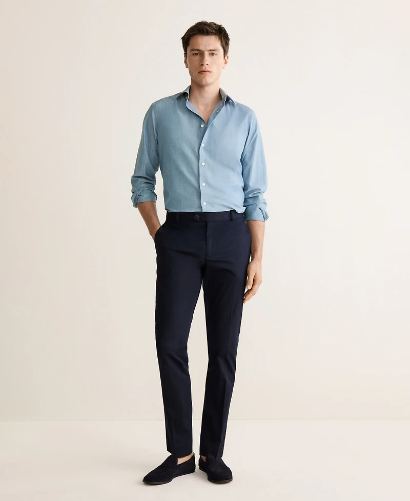 Mango Men's Cotton Slim Fit Shirt