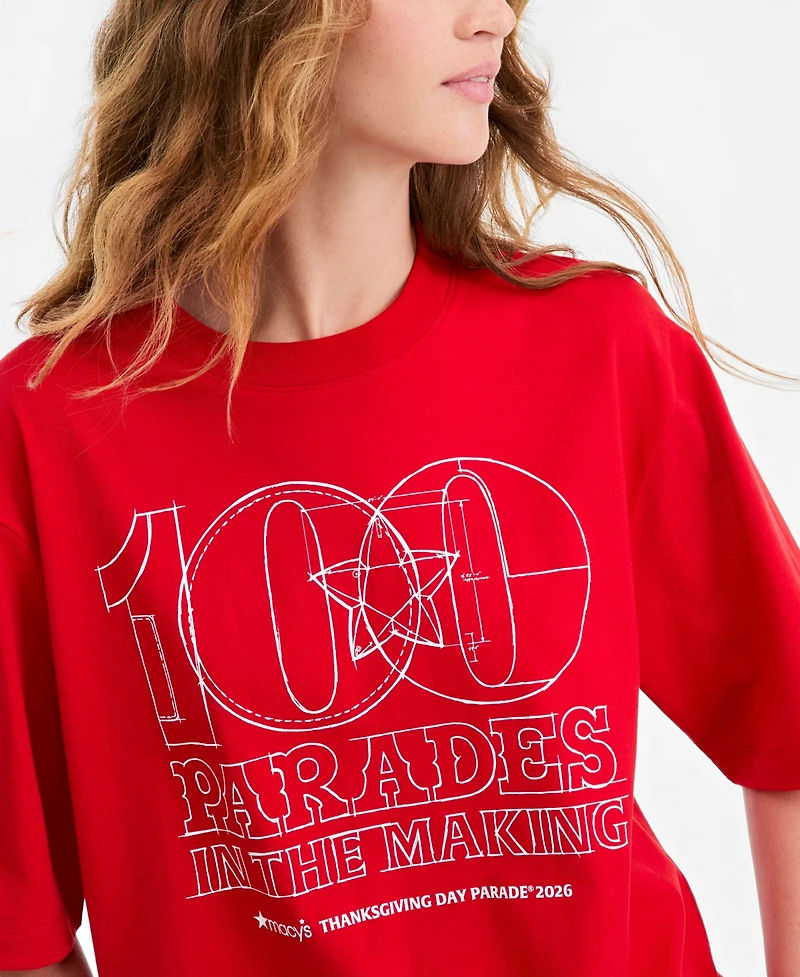100th Thanksgiving Day Parade 2026 Adult Unisex Blueprint-Style Graphic T-Shirt, Macy's Exclusive