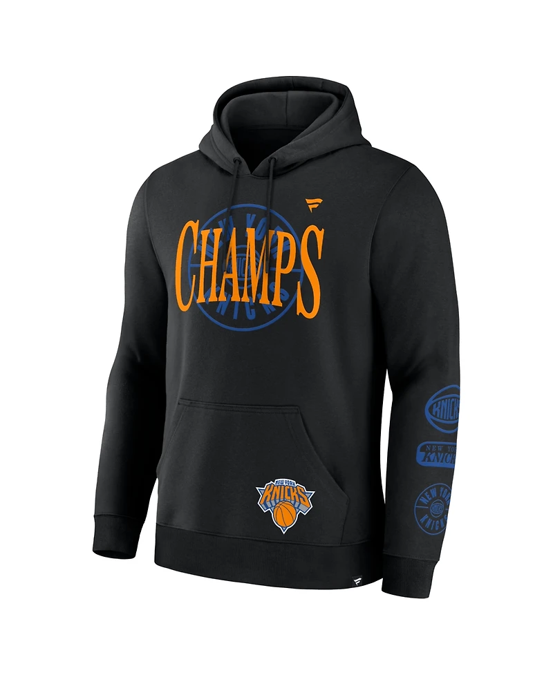 Fanatics Men's Black New York Knicks 2026 Nba Champions Elevated Legacy 2-Hit Pullover Hoodie