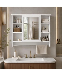 Phying 3-in-1 Bathroom Cabinet 36 Inch Wall Mounted Vanity Mirror Cabinet High Clear Mirror Surface