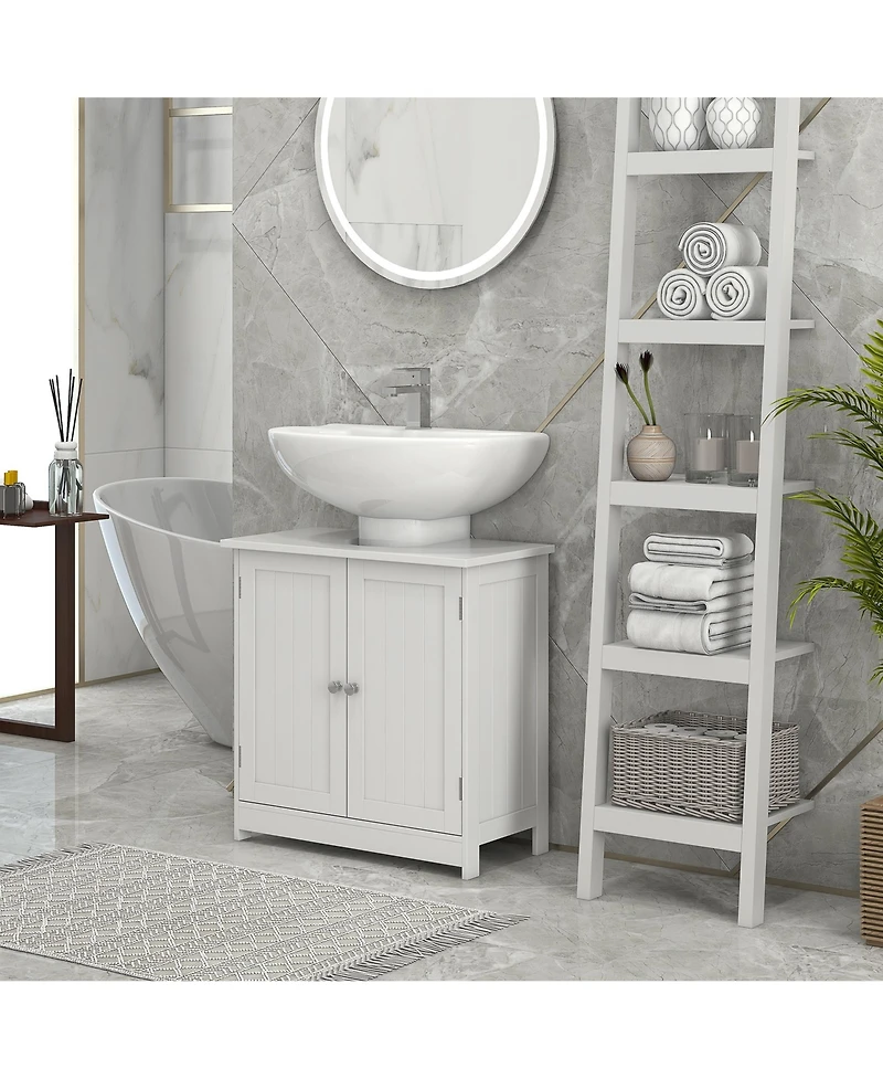 Busdays 24 Inch Under Sink Storage Cabinet with 2 Doors and Shelves Pedestal Sink Bathroom Vanity Furniture