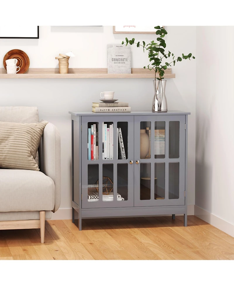 Busdays Contemporary Storage Cabinet Cupboard Buffet Credenza with 2 Doors for Kitchen Hallway Living Room