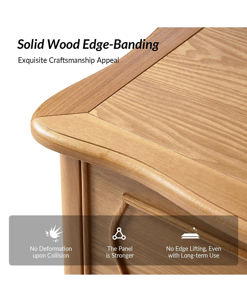 Hulala Home Sara 24"W Traditional 2-Drawer End Table with Charging Station