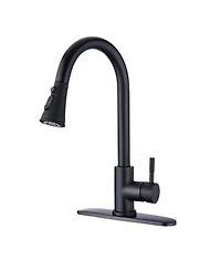 Phying Commercial Single Handle Kitchen Sink Faucet Brushed Nickel Pull Down Sprayer Design