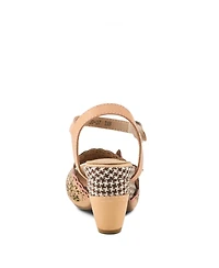 L'Artiste Women's Ankle Strap with Hand-Painted Design