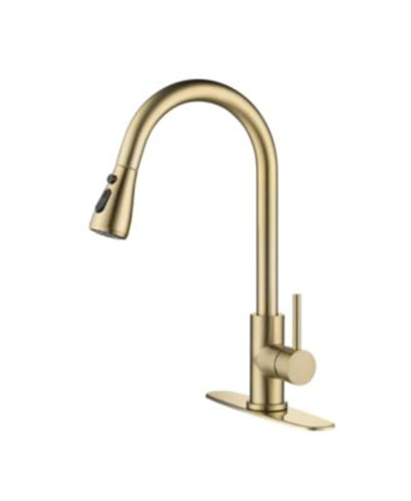 Phying Single Handle Stainless Steel Kitchen Sink Faucet with Pull Down Sprayer