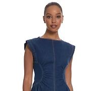 Donna Morgan Women's Soft Stretch Jewel Neck Zipper Dress