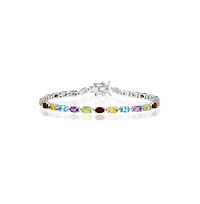Simona Sterling Silver, Oval Gem Tennis Bracelet