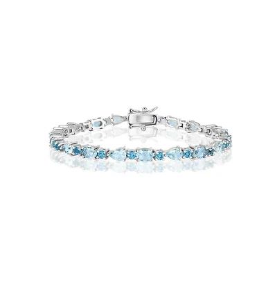 Simona Multi-Shaped Gem Bracelet - Sky and Swiss Topaz