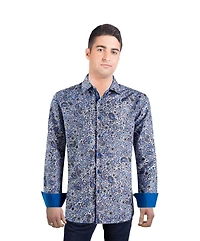 Elie Balleh Men's Slim Fit Modern Paisley Print Button-Down Shirt