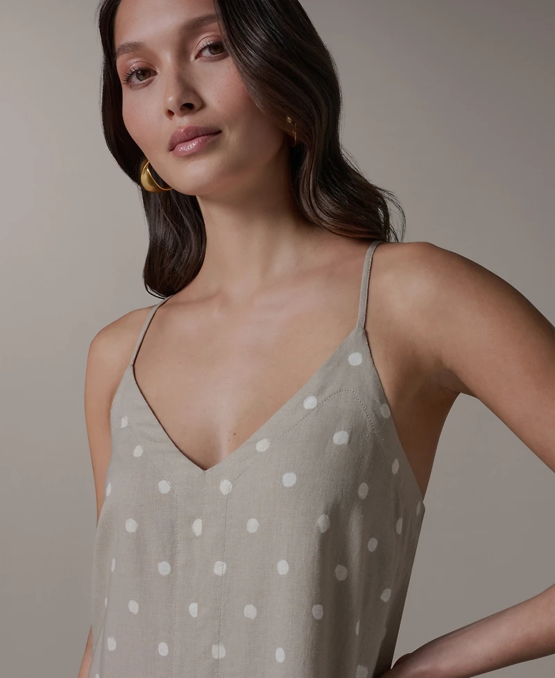 Donna Karan Weekend Women's Printed V-Neck Midi Dress