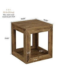 Slickblue Modern Square Nightstand with Open Storage Shelf