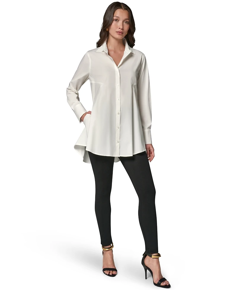 Donna Karan New York Women's A-Line Button Down Poplin Tunic