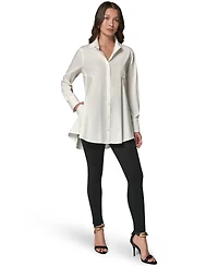 Donna Karan New York Women's A-Line Button Down Poplin Tunic