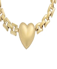 Adornia Tarnish Resistant Gold Heart Grid Chain Bracelet