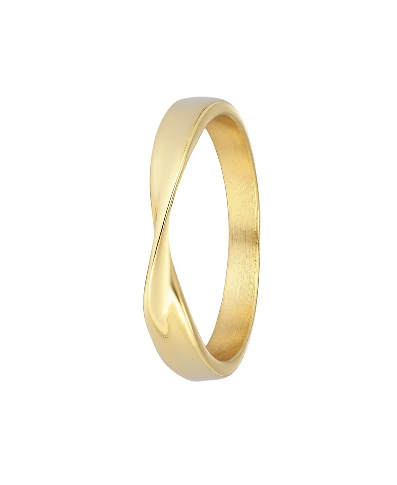 Adornia Tarnish Resistant Gold Twist Ring Band