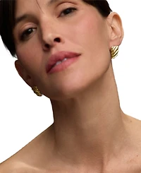St. Moran Gold Fluted Palais Statement Stud Earrings