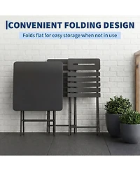 GarveeLife 3-Piece Folding Bistro Set for Patio, Balcony or Garden – Space-Saving Outdoor Table and Chairs, Easy Setup
