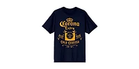 Corona Cold Cerveza Label Men's Navy T-Shirt-3XL