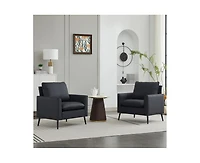 sumyeg Leather Upholstered Sofa Chair Set of 2