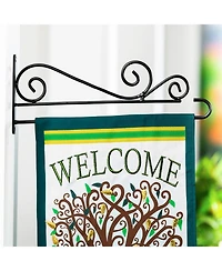 Evergreen Swirl Wall-Mount Garden Flag Hanger- 15.5x6 in Garden and House Flag Accessories