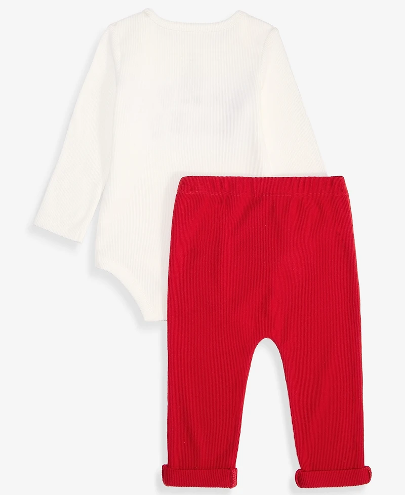 First Impressions Baby Santa Bodysuit & Pants, 2-Piece Set, Macy's Exclusive