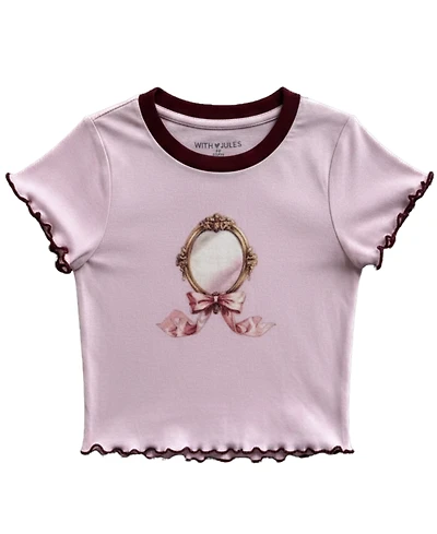 With Jules Girls' 7-16 Mirror Graphic Crewneck Short-Sleeve T-Shirt