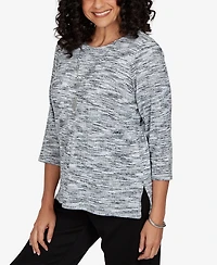 Alfred Dunner Women's Space Dye 3/4-Sleeve Top