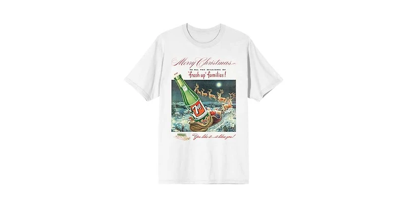 7UP Merry Christmas To All The Millions of Fresh Up Families White Short Sleeve Adult T-Shirt-5XL
