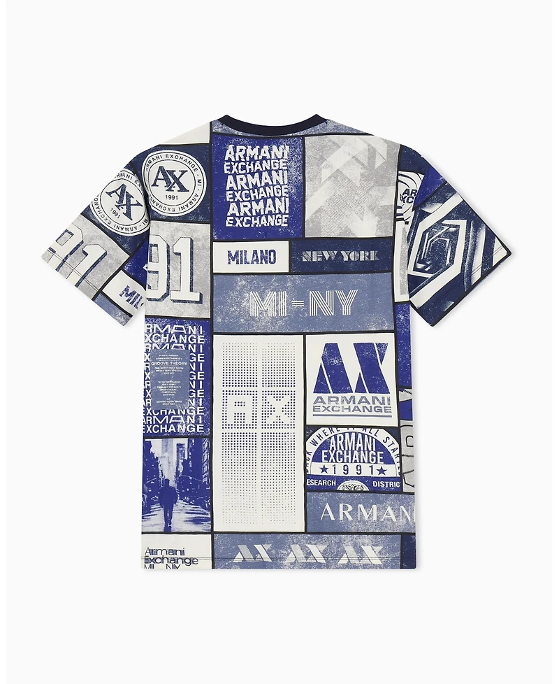 A|X Armani Exchange Men's Short Sleeve Collage Logo T-Shirt
