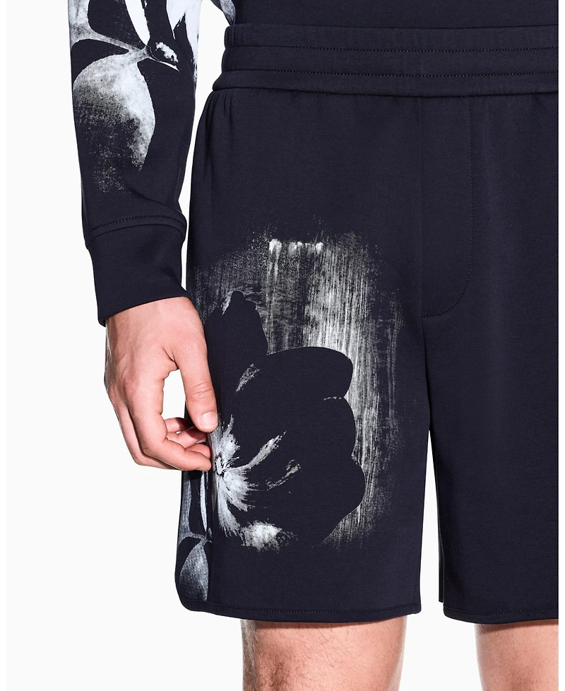 A|X Armani Exchange Men's Exposed Flower Fleece Shorts