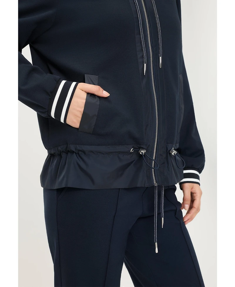 Olsen Women's Mixed Media Hooded Jacket
