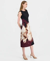 Anne Klein Petite Floral A-Line Midi Dress