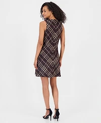 Anne Klein Women's Plaid Tweed A-Line Dress