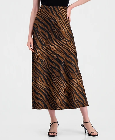 Anne Klein Women's Animal-Print A-Line Midi Skirt