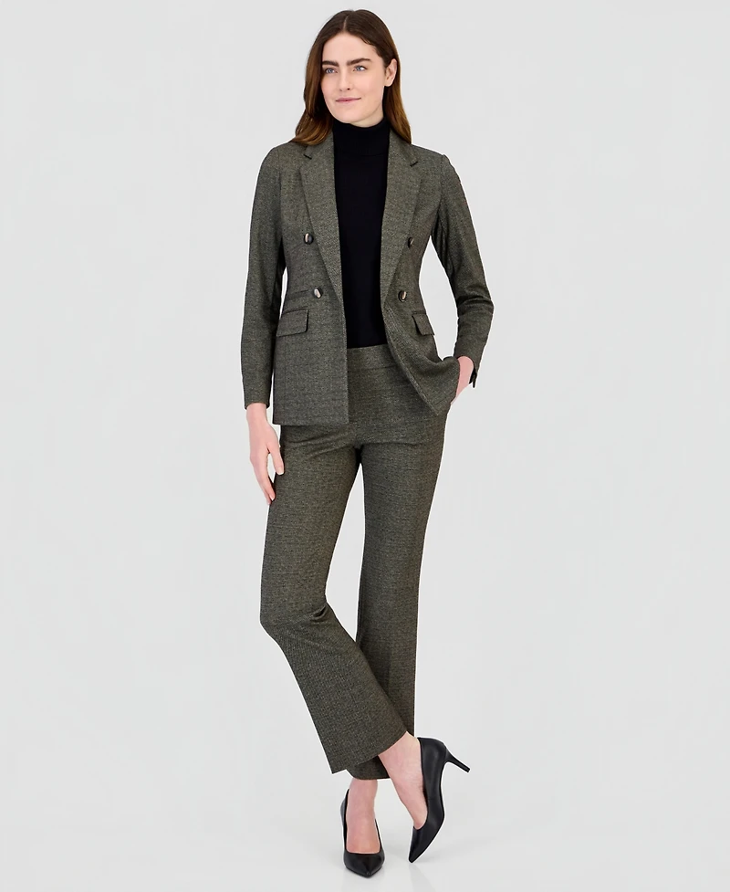 Anne Klein Women's Double Breasted Notched Collar Triple Pocket Blazer