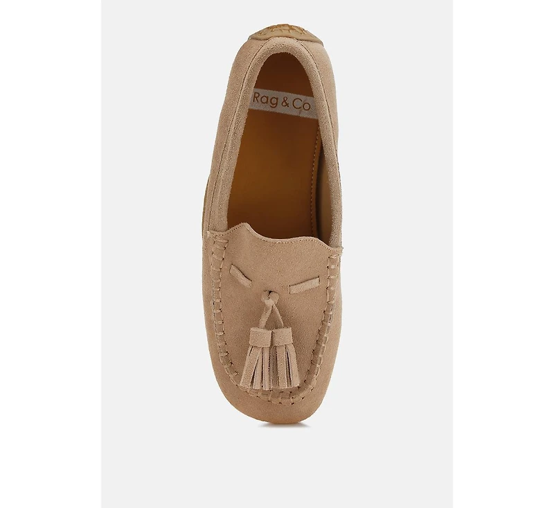 Rag & Co Kipstar Suede Round Toe Tassel Loafers
