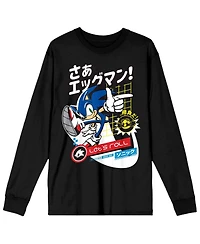 Sonic The Hedgehog Men's Black Long Sleeve Shirt-Medium