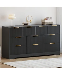 gaomon Fluted Dresser for Bedroom with 10 Drawers, 59" Wide Modern Chest of Drawers Wood Frame
