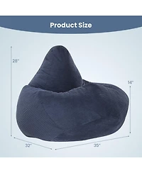 Slickblue Bean Bag Chair for Adults with Soft Filling and Corduroy Upholstery