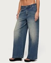 Edikted Women's Sabira Low Rise Baggy Jeans